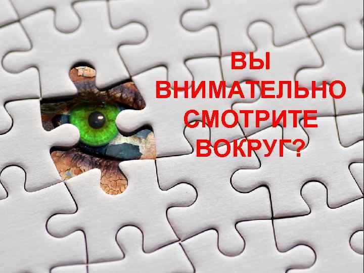 ВЫ ВНИМАТЕЛЬНО СМОТРИТЕ ВОКРУГ? 