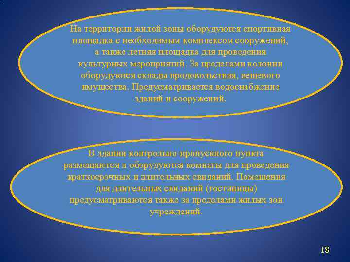 На территории жилой зоны оборудуются спортивная площадка с необходимым комплексом сооружений, а также летняя