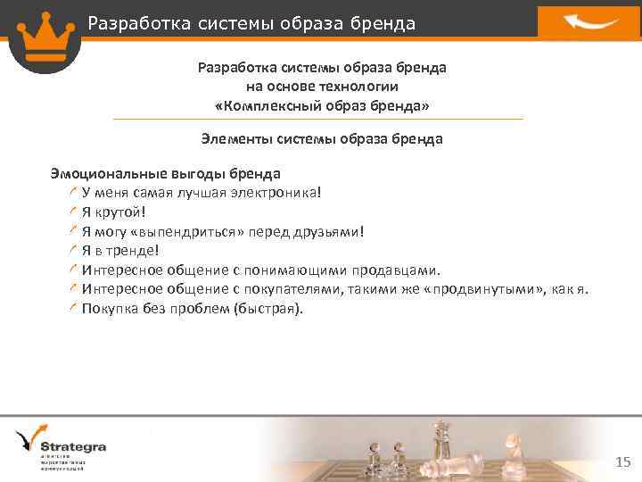 Разработка системы образа бренда на основе технологии «Комплексный образ бренда» Элементы системы образа бренда