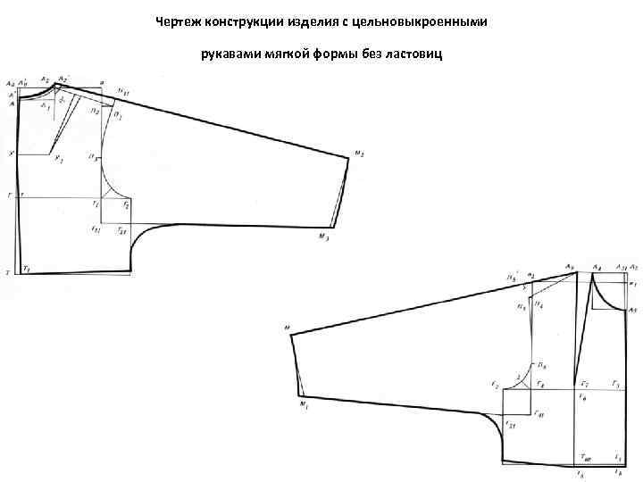 Цельнокроенный рукав чертеж