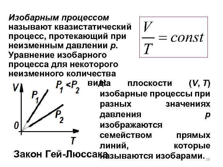 Изобарный процесс давление