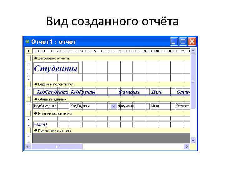 Вид созданного отчёта 