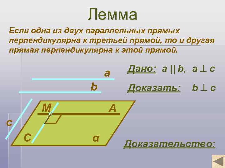 Прямая мв перпендикулярна