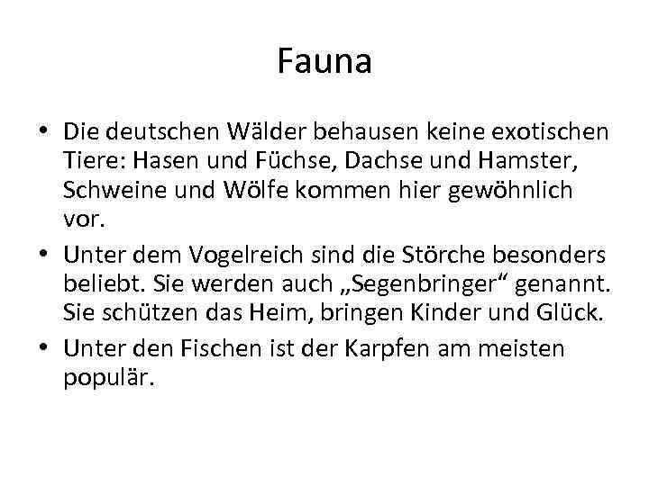Fauna • Die deutschen Wälder behausen keine exotischen Tiere: Hasen und Füchse, Dachse und