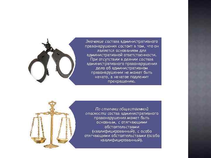 Значение состава административного правонарушения состоит в том, что он является основанием для административной ответственности.