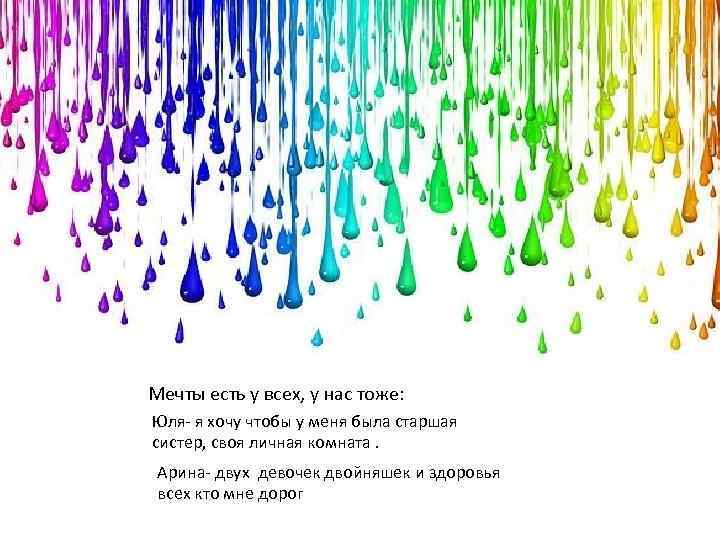 Мечты есть у всех, у нас тоже: Юля- я хочу чтобы у меня была
