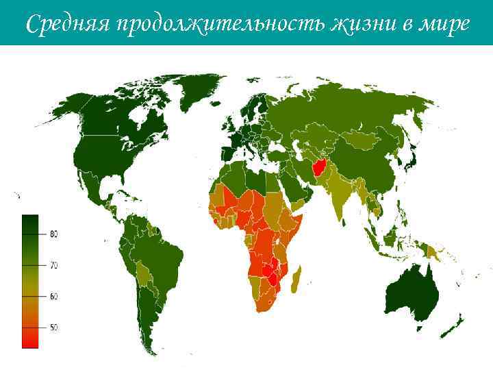 Средняя продолжительность жизни в мире 