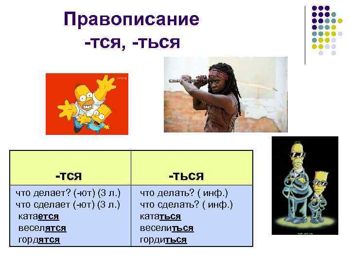 Правописание -тся, -ться что делает? (-ют) (3 л. ) что сделает (-ют) (3 л.