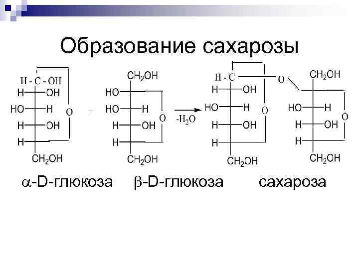 Образование сахарозы -D-глюкоза сахароза 
