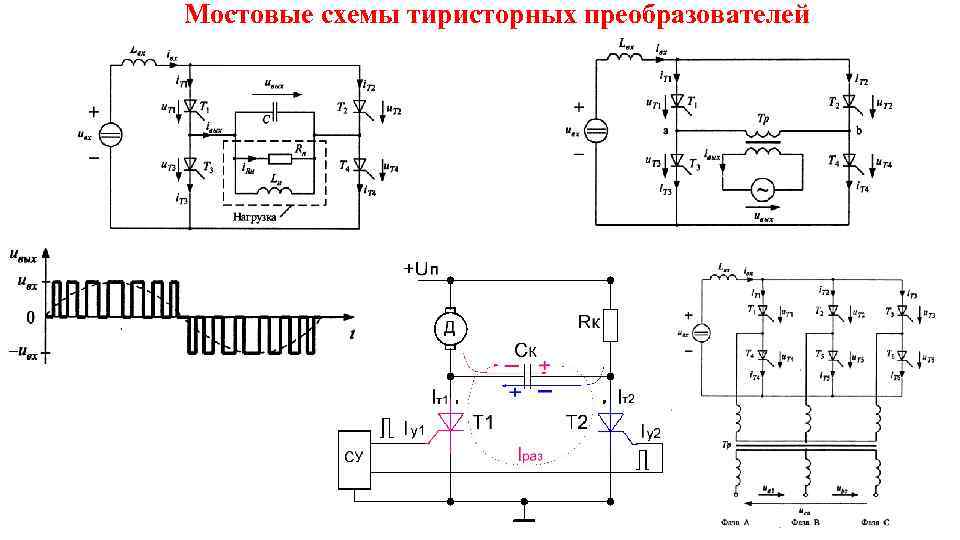 Мостовые схемы тиристорных преобразователей 