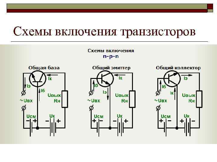 Общая схема транзистора. Типы включения биполярного транзистора. Схемы включения двух биполярных транзисторов. Способы подключения биполярного транзистора. Как подключить биполярный транзистор.