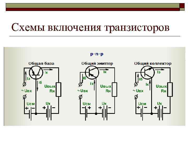 Включается основная. Включение биполярного транзистора. Схемы включения биполярных транзисторов. Способы подключения биполярного транзистора. Схемы подключения биполярных транзисторов.