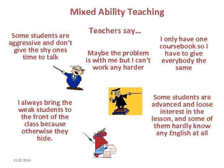 Mixed Ability Teaching Some students are aggressive and don’t give the shy ones time