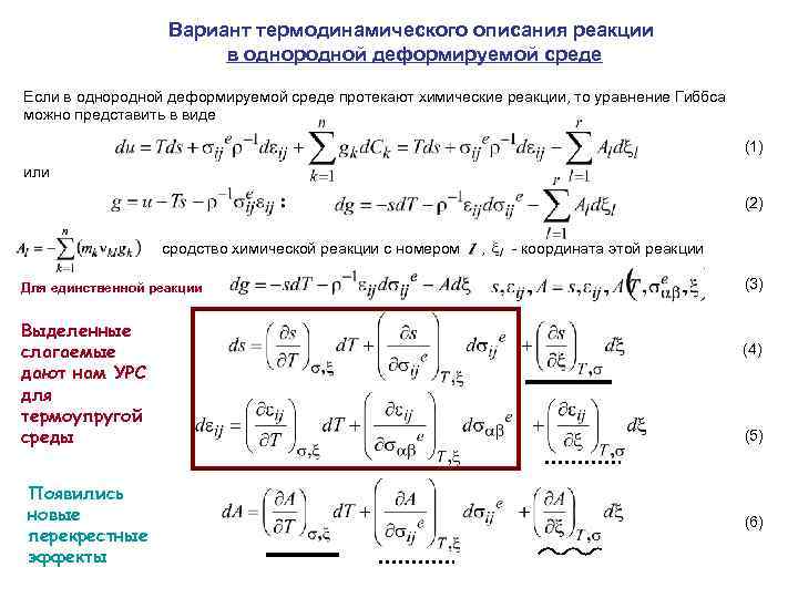 Термодинамическая химической реакции