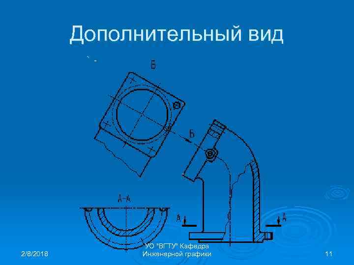 Дополнительный вид 2/8/2018 УО "ВГТУ" Кафедра Инженерной графики 11 