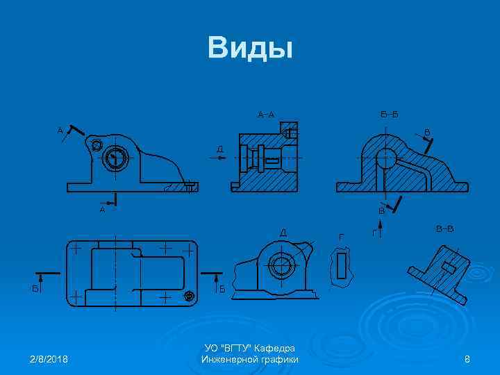Виды 2/8/2018 УО "ВГТУ" Кафедра Инженерной графики 8 
