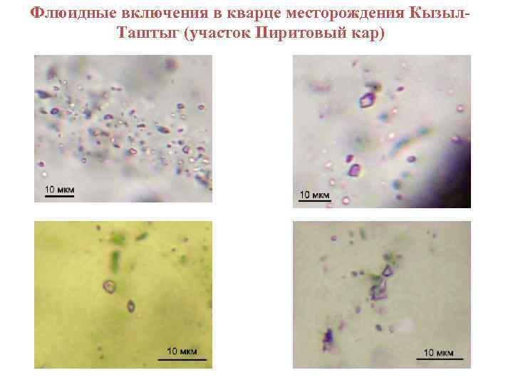 Флюидные включения в кварце месторождения Кызыл. Таштыг (участок Пиритовый кар) 