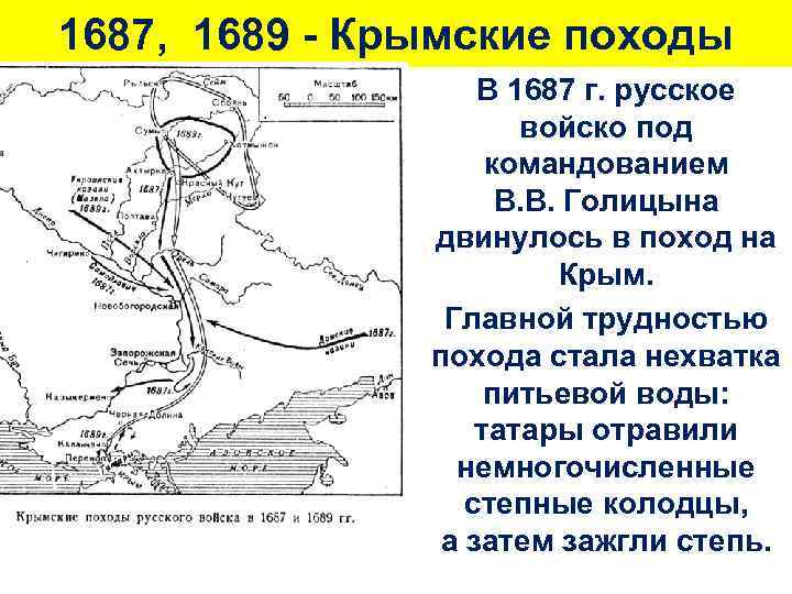 Крымские походы голицына карта