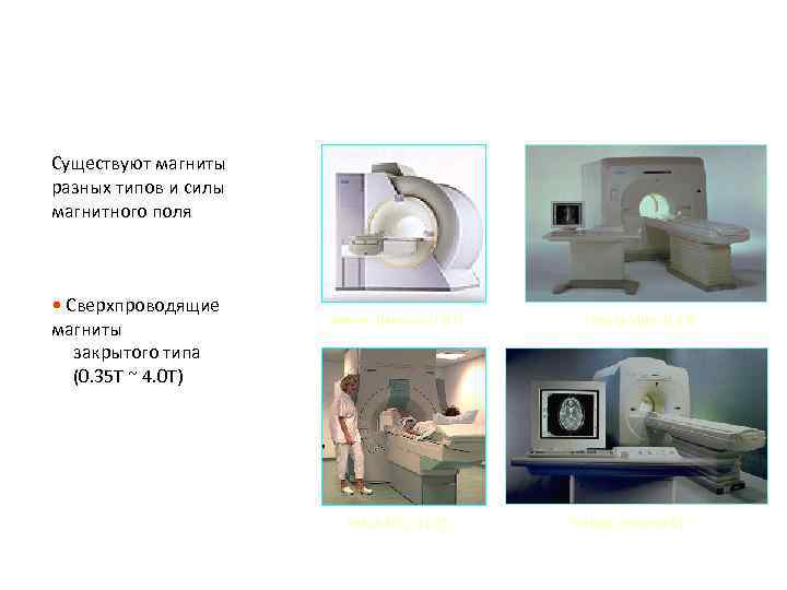 Существуют магниты разных типов и силы магнитного поля • Сверхпроводящие магниты закрытого типа (0.