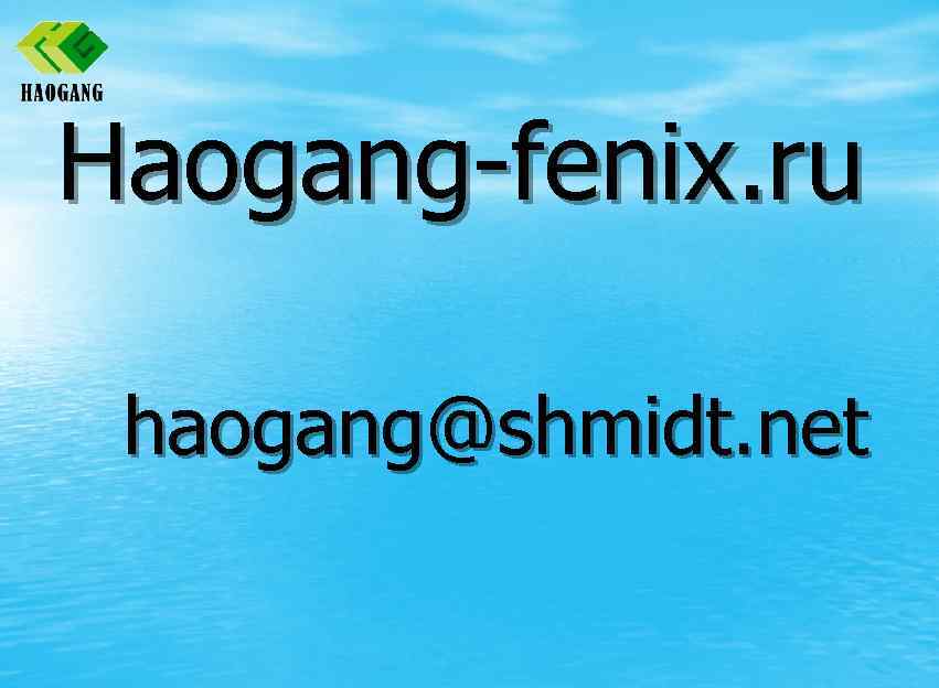 Haogang-fenix. ru haogang@shmidt. net 