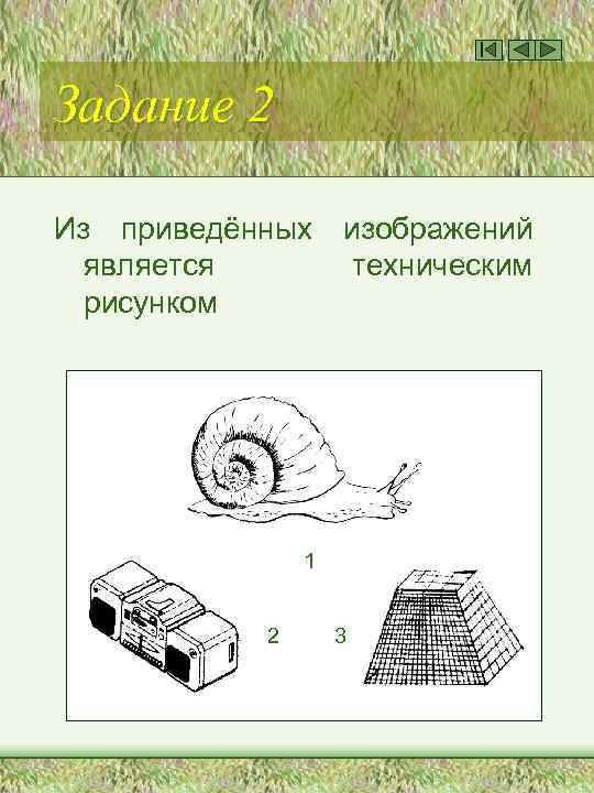 Задание 2 Из приведённых является рисунком изображений техническим 1 2 3 