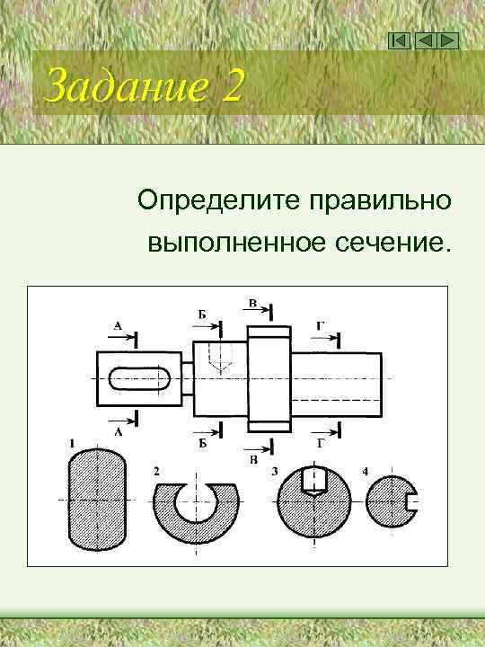 Задание 2 Определите правильно выполненное сечение. 