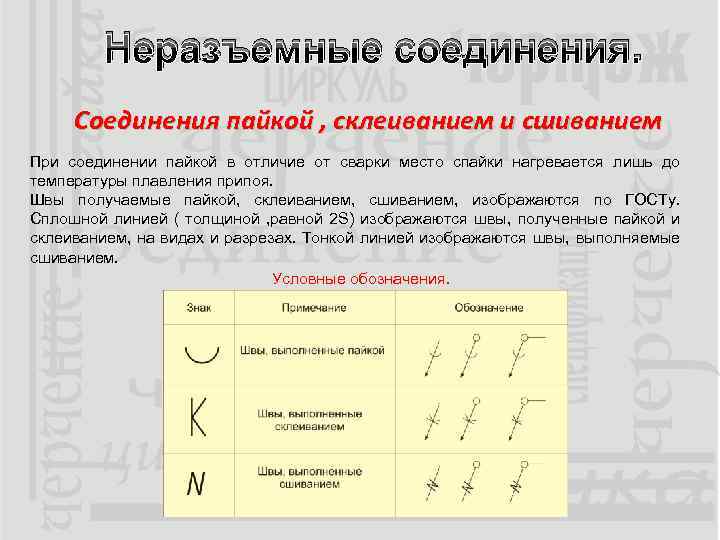 Неразъемные соединения. Соединения пайкой , склеиванием и сшиванием При соединении пайкой в отличие от