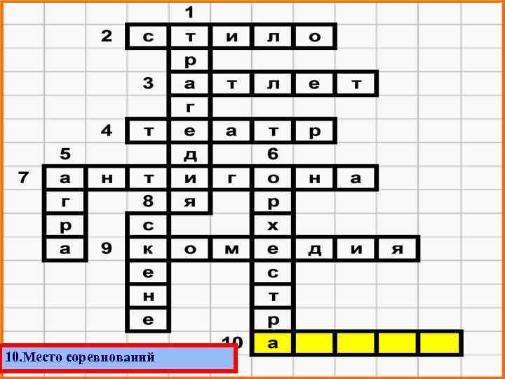 10. Место соревнований 