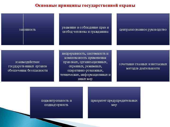 Основные принципы государственной охраны законность уважение и соблюдение прав и свобод человека и гражданина