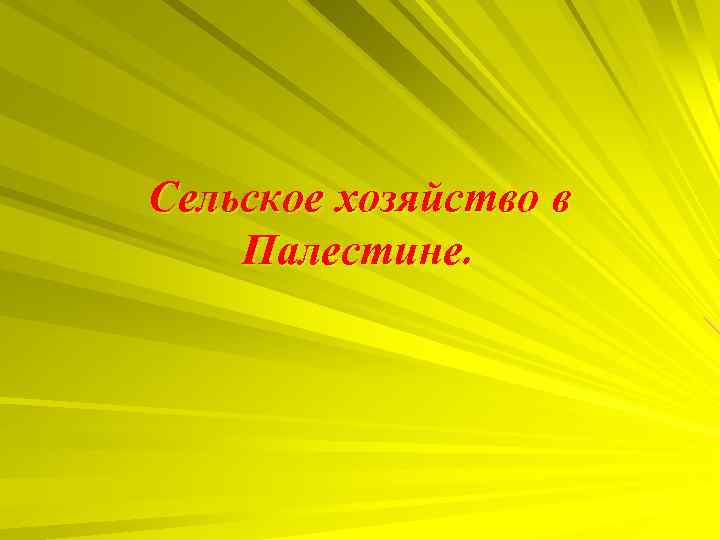 Сельское хозяйство в Палестине. 