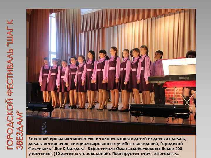 ГОРОДСКОЙ ФЕСТИВАЛЬ "ШАГ К ЗВЕЗДАМ" Весенний праздник творчества и талантов среди детей из детских