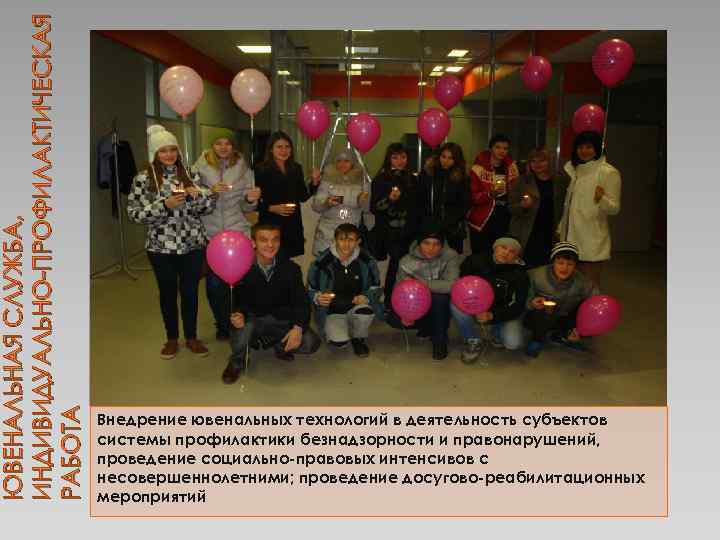 ЮВЕНАЛЬНАЯ СЛУЖБА, ИНДИВИДУАЛЬНО-ПРОФИЛАКТИЧЕСКАЯ РАБОТА Внедрение ювенальных технологий в деятельность субъектов системы профилактики безнадзорности и
