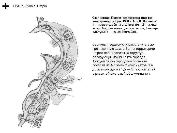 USSR – Social Utopia Сталинград. Проектное предложение по планировке города. 1930 г. А. и