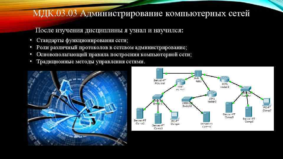 МДК. 03 Администрирование компьютерных сетей После изучения дисциплины я узнал и научился: • •