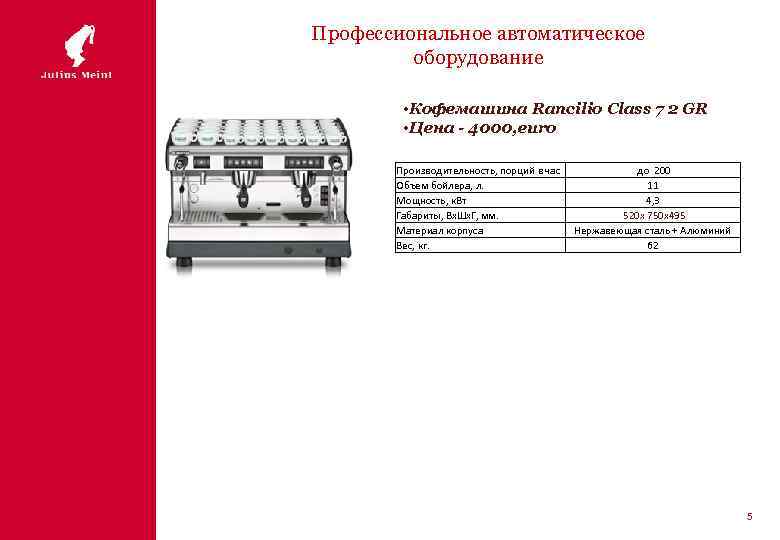 Профессиональное автоматическое оборудование • Кофемашина Rancilio Class 7 2 GR • Цена - 4000,