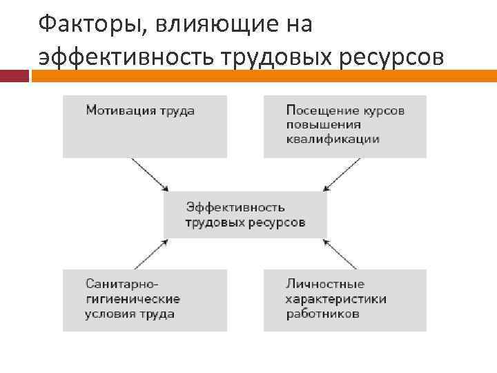 Факторы, влияющие на эффективность трудовых ресурсов 