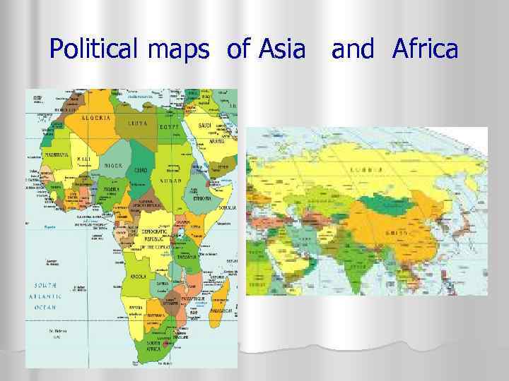 Political maps of Asia and Africa 