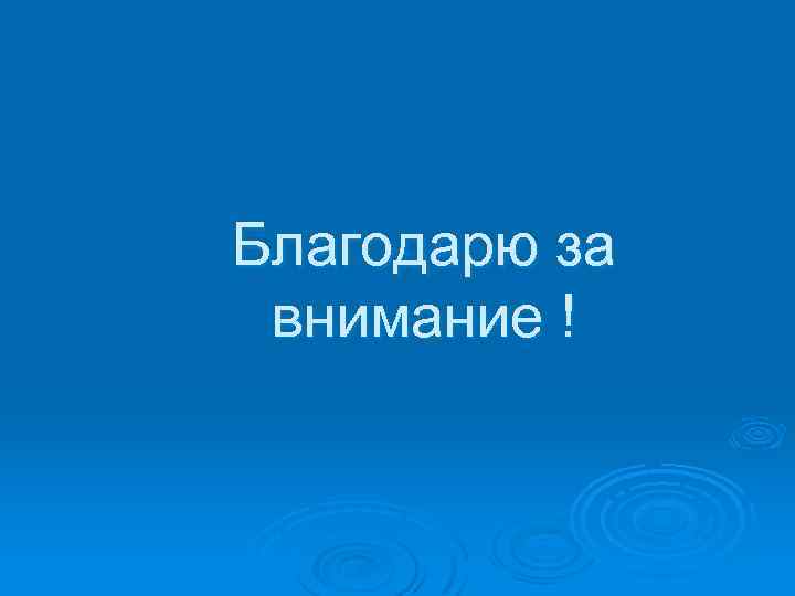 Благодарю за внимание ! 