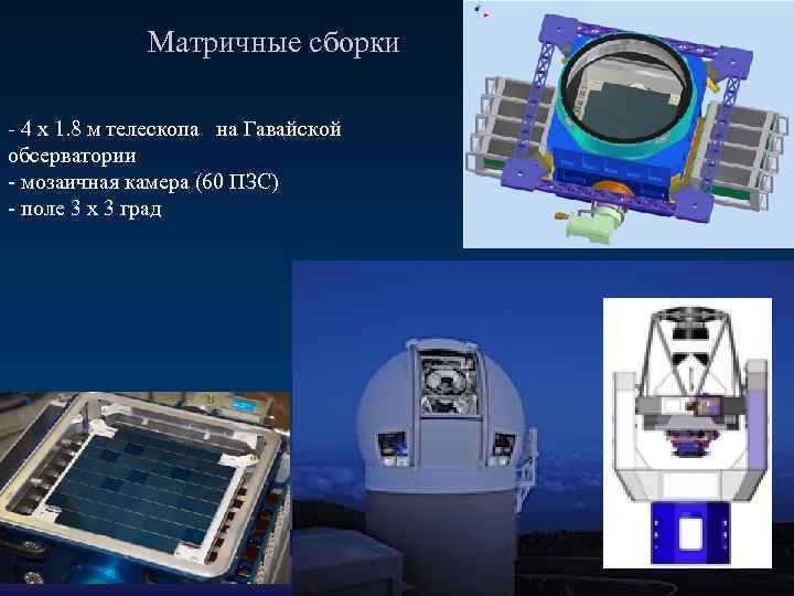 Матричные сборки - 4 х 1. 8 м телескопа на Гавайской обсерватории - мозаичная