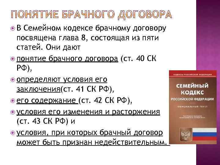 Брачный договор ст семейного кодекса