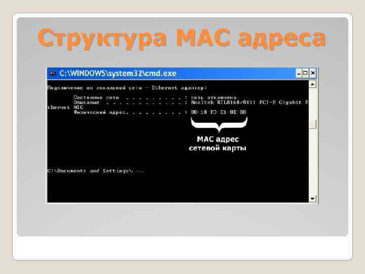 Структура MAC адреса 