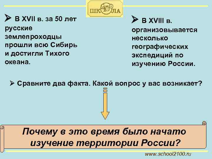  В XVII в. за 50 лет русские землепроходцы прошли всю Сибирь и достигли