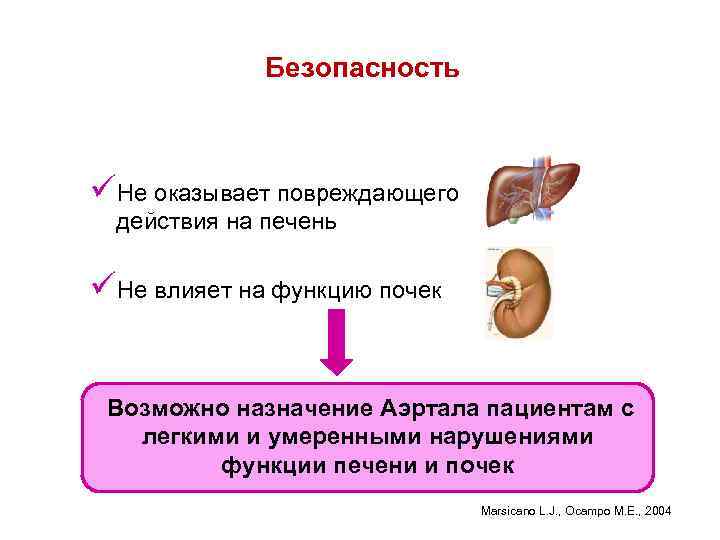 Безопасность üНе оказывает повреждающего действия на печень üНе влияет на функцию почек Возможно назначение