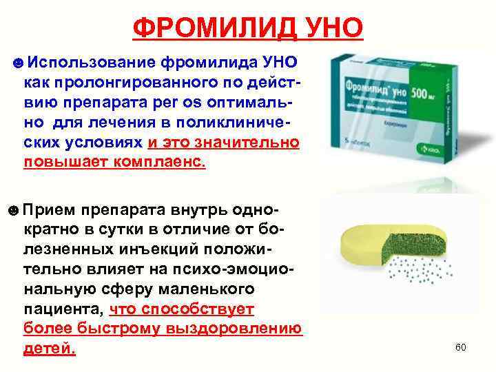 ФРОМИЛИД УНО ☻Использование фромилида УНО как пролонгированного по действию препарата per os оптимально для