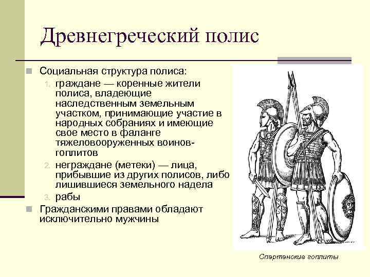 2 греческих полиса. Социальная структура древней Греции. Структура древнегреческого полиса.