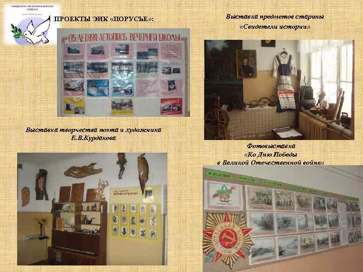 ПРОЕКТЫ ЭИК «ПОРУСЬЕ» : Выставка творчества поэта и художника Е. В. Курдакова Выставка предметов