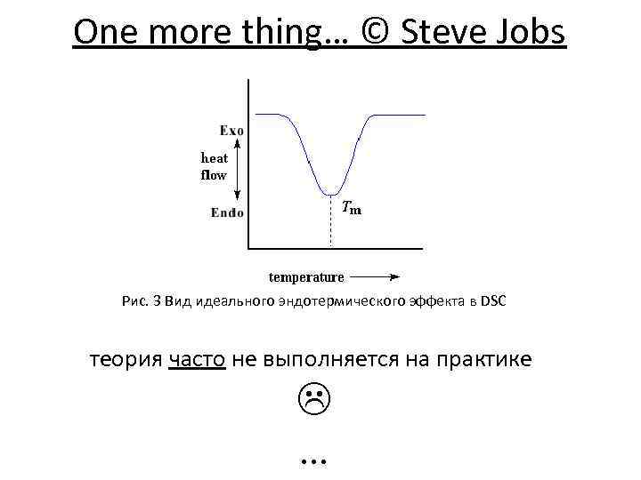 One more thing… © Steve Jobs Рис. 3 Вид идеального эндотермического эффекта в DSC