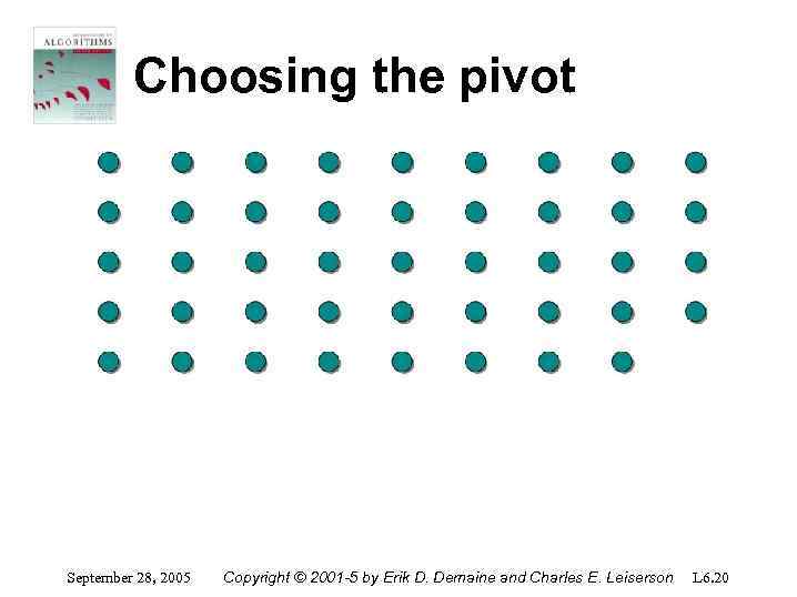 Choosing the pivot September 28, 2005 Copyright © 2001 -5 by Erik D. Demaine