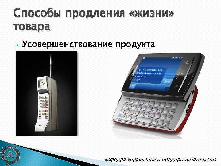 Способы продления «жизни» товара Усовершенствование продукта кафедра управления и предпринимательства 