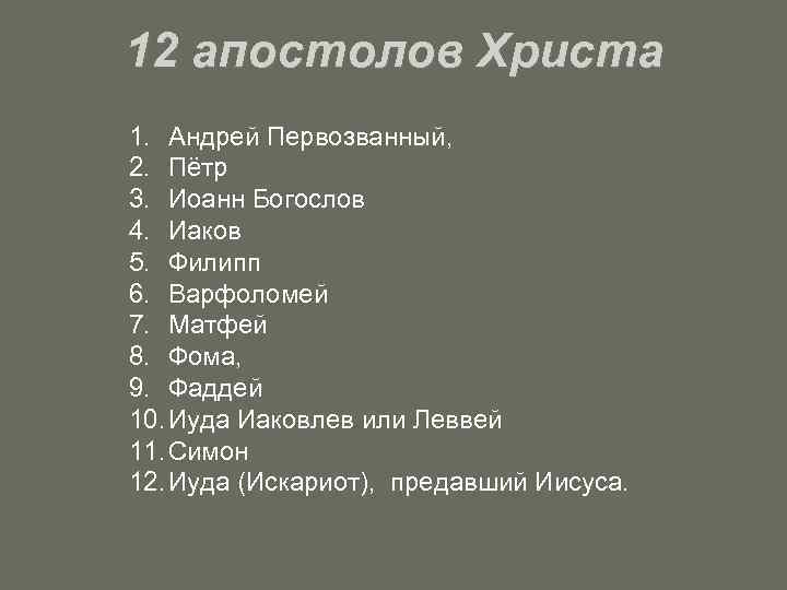 12 имен иисуса